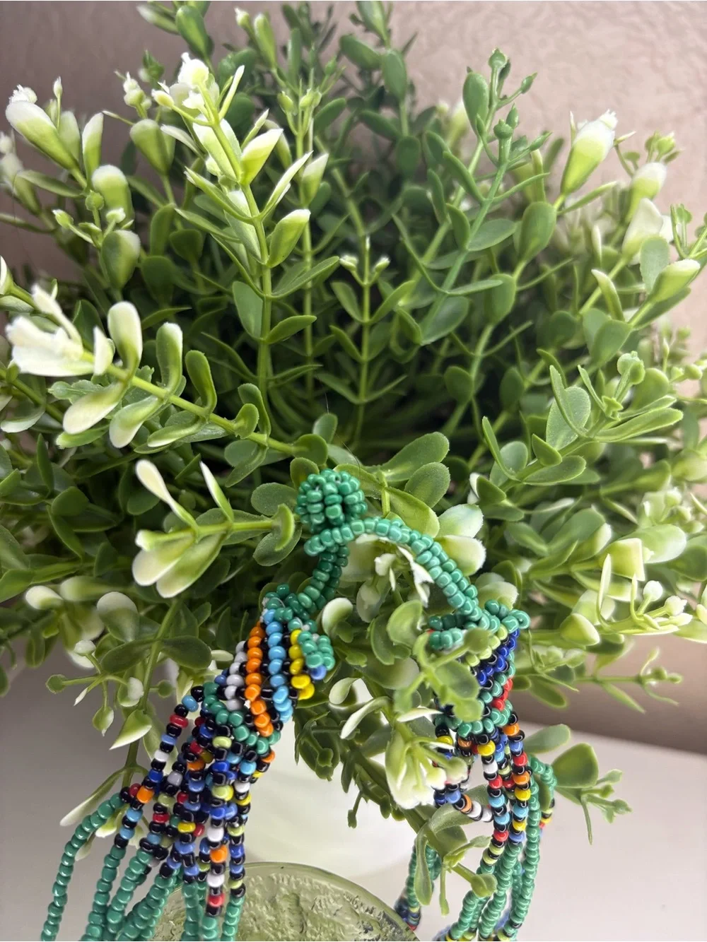 Colorful Multi-Strand Seed Bead Statement Necklace Boho Layered Festival
